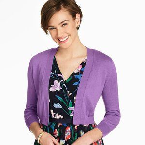 Talbots Women's Purple Open Front 3/4 Sleeve Shrug